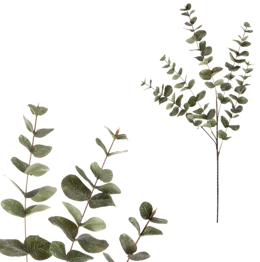 Eucalipt - ramură artificială, frunze mari, 100cm, verde