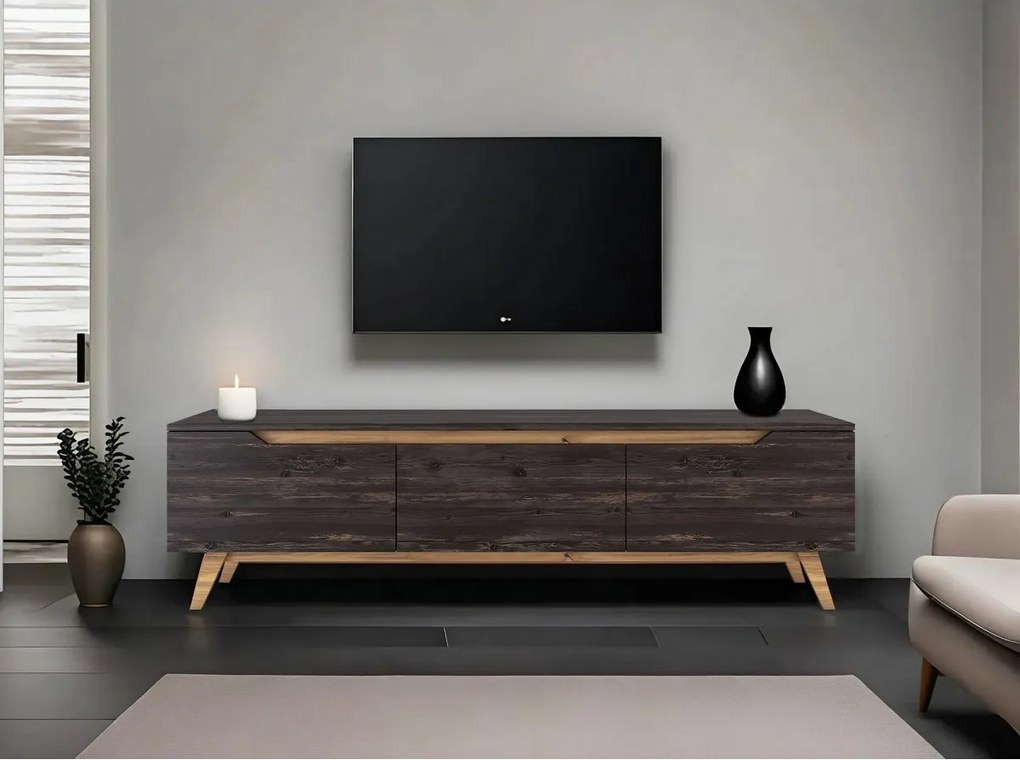 Măsuță TV Dita Black and Walnut