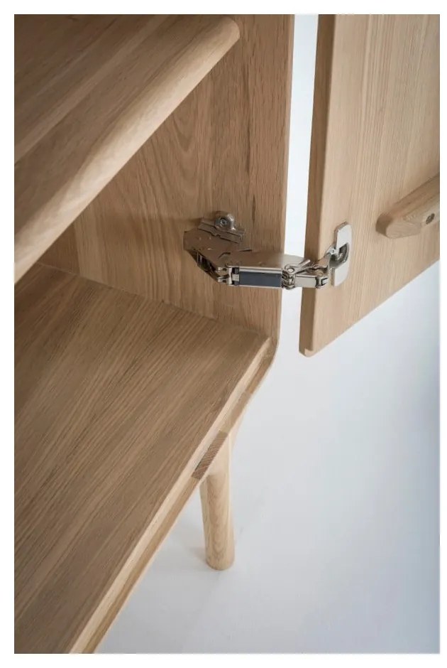 Comodă cu sertar din lemn masiv de stejar Gazzda Fawn