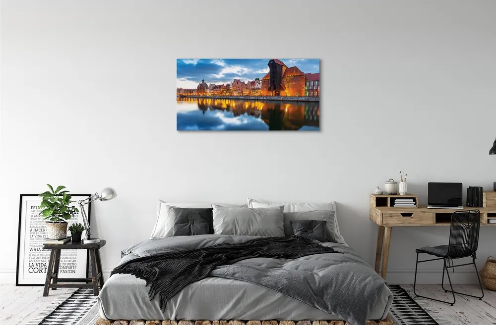 Tablouri canvas clădiri fluviale Gdańsk