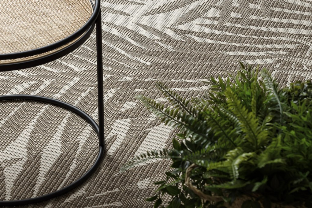 Covor sisal Floorlux 20504 Frunze şampanie si gri Junglă - SECUNDAR-COTATI PRODUSUL