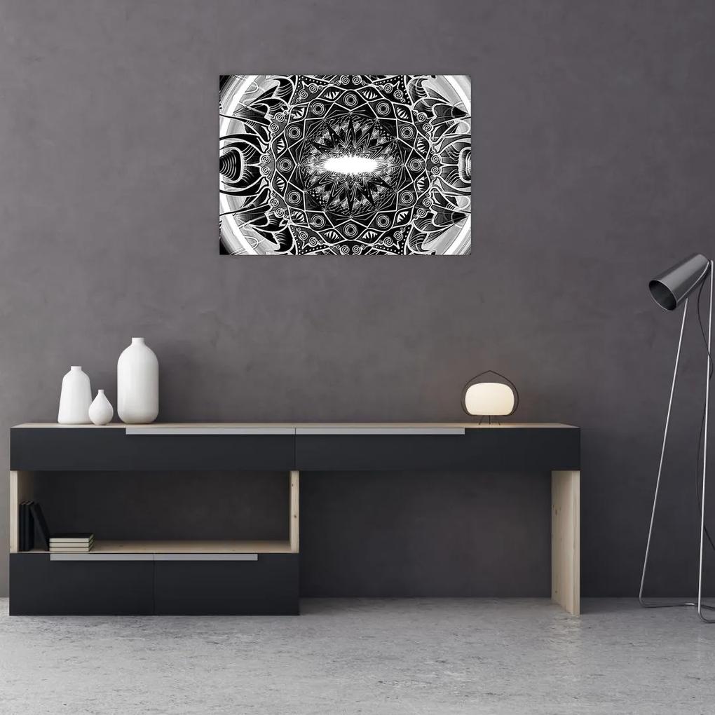 Tablou cu ornamente alb negre (70x50 cm), în 40 de alte dimensiuni noi
