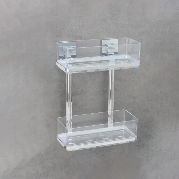 WENKO 22691100-Raft VACUUM-LOC QUADRO ED 25,5 x 32,5 cm argintiu/crom lucios/transparent