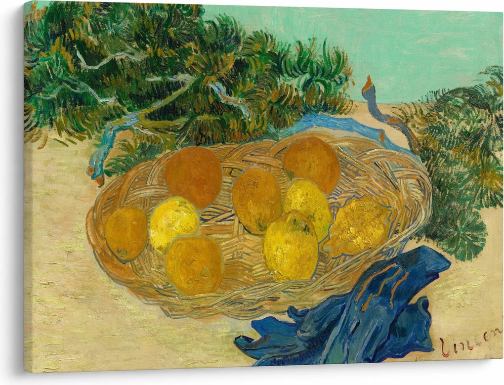 Tablou - Vincent van Gogh, Still Life of  Oranges and Lemons with  Blue Gloves, reproducere (70x50 cm)