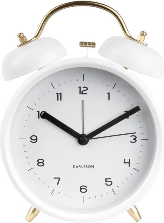 Ceas cu alarmă design Karlsson 5711WH, diam. 14 cm