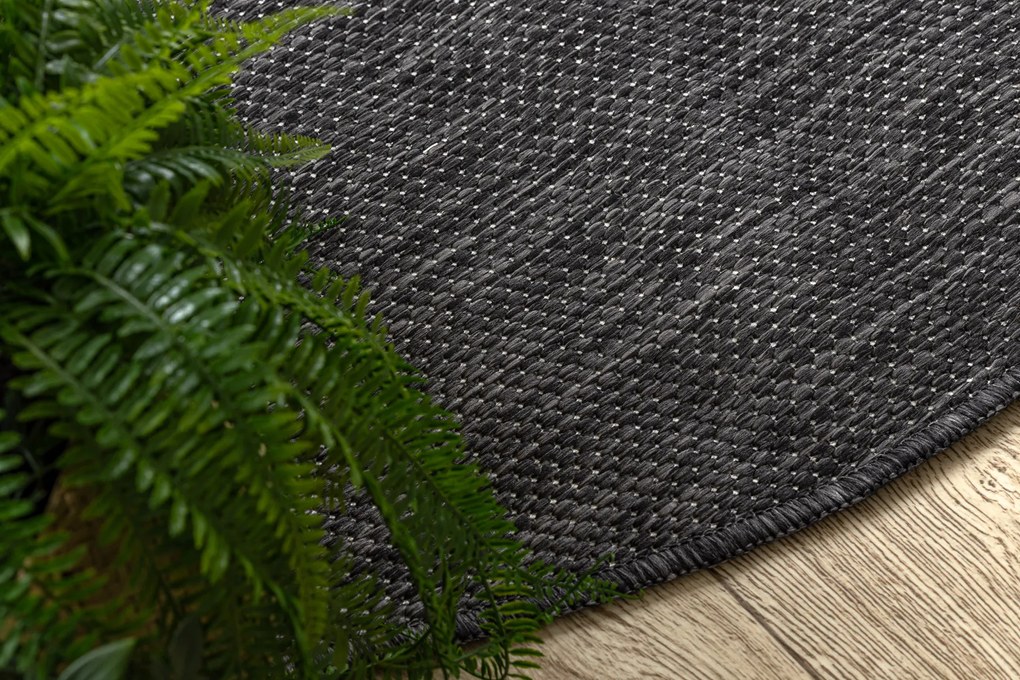 Covor SISAL SION cerc A5165A Melanj țesute plate negru