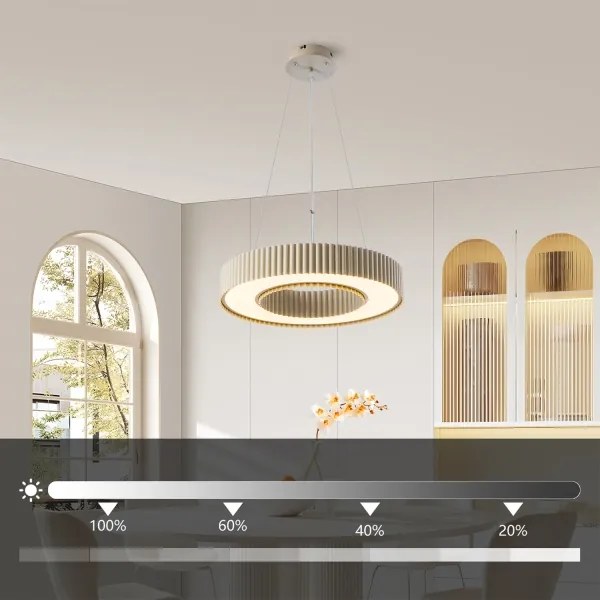 BRILAGI - Lustră LED LUMIX, cu dimmer, LED/48W/230V 3000-6000K, bej Ø 50 cm + telecomandă
