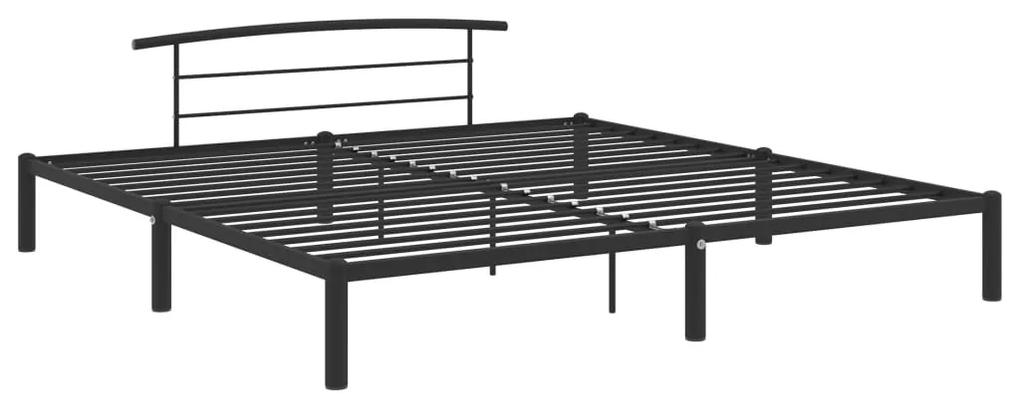 284705 vidaXL Cadru de pat, negru, 200 x 200 cm, metal