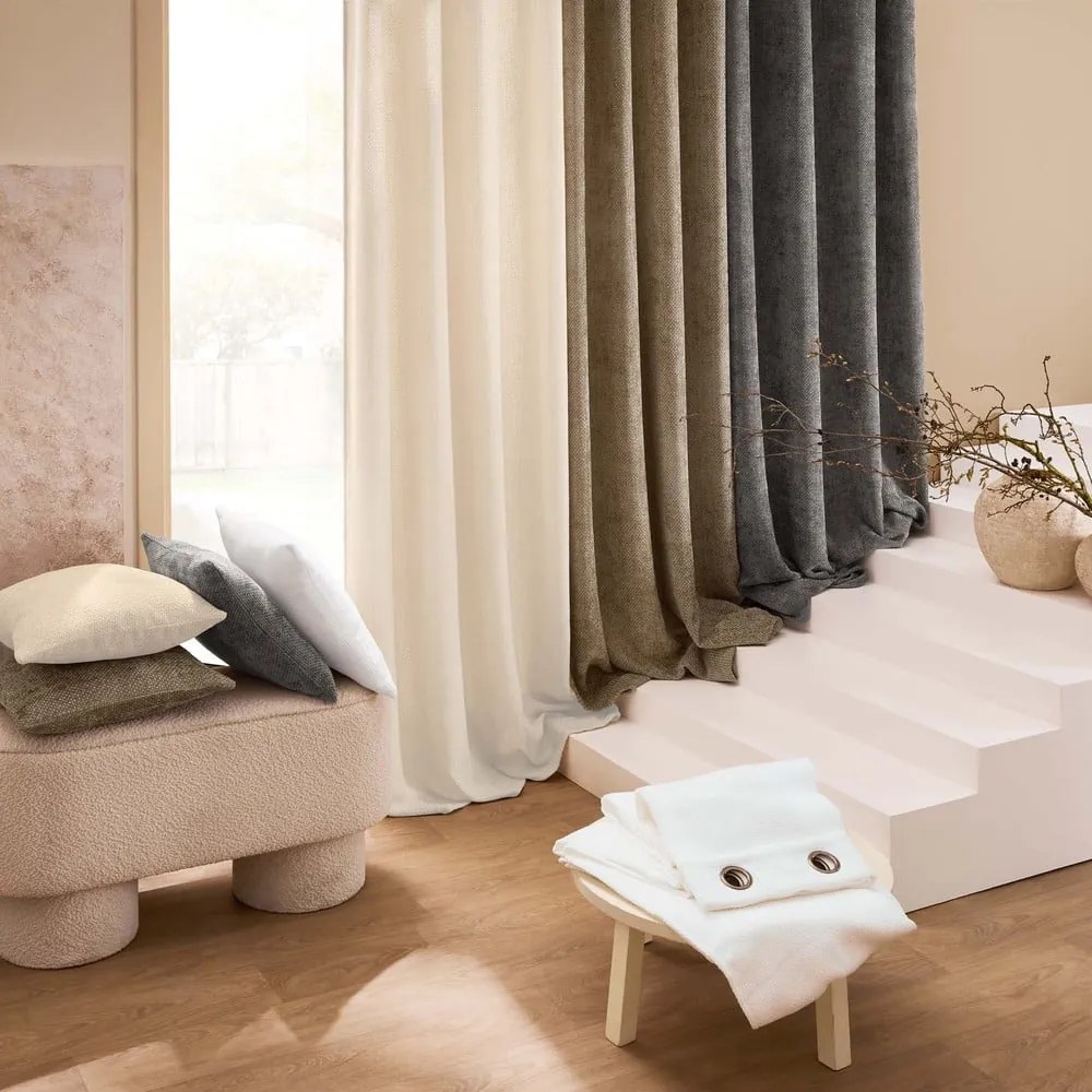 Draperie bej din janilie 140x260 cm Leo – douceur d'intérieur