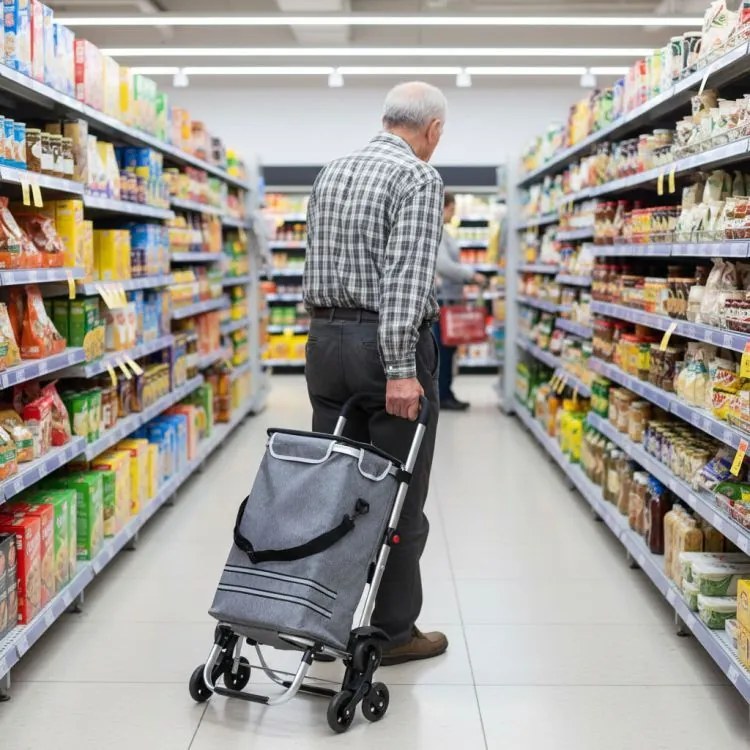 Cărucior de cumpărături pliabil 2in1 cu sac termic de 30 l