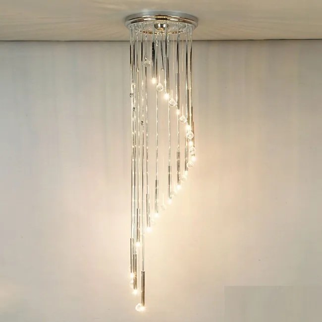 Lustra casa scarii cu 16 surse de lumina si cristal Swarovski Spectra,Spiral