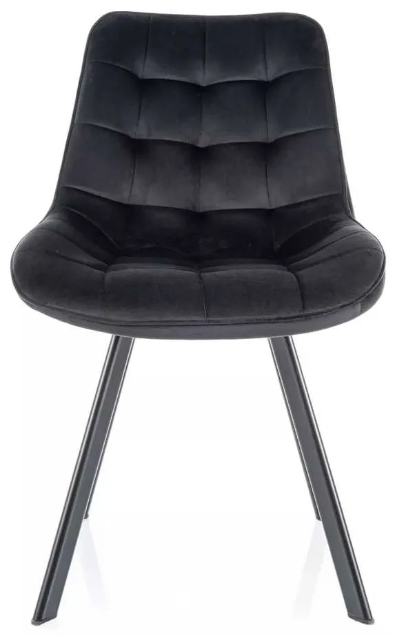 Scaun de bucătărie Albons Velvet, negru
