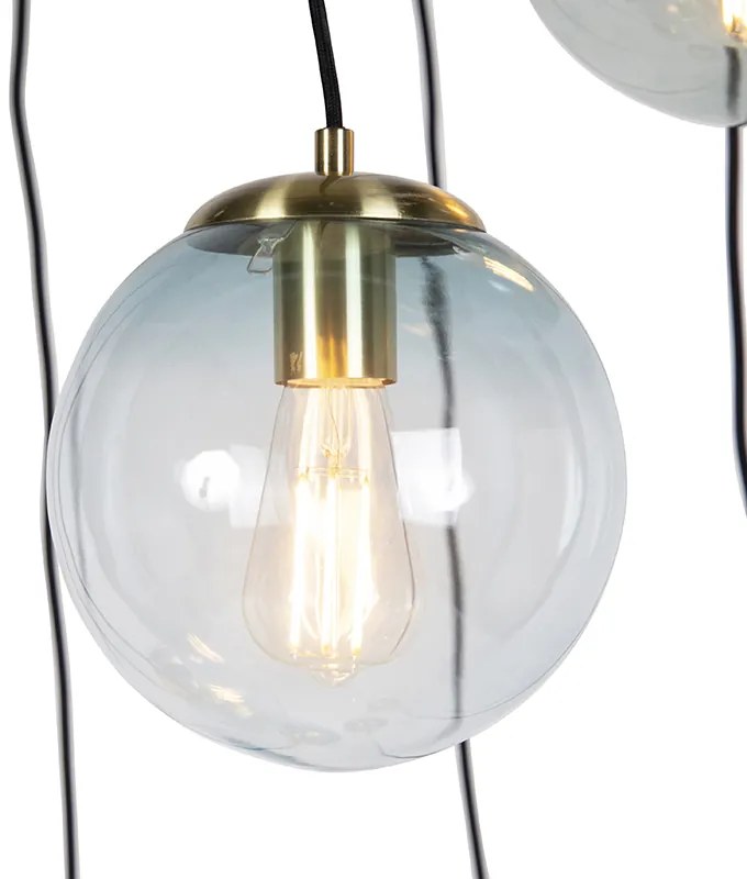 Lampa suspendată inteligentă alamă 7 lumini incl. WiFi ST64 - Pallon