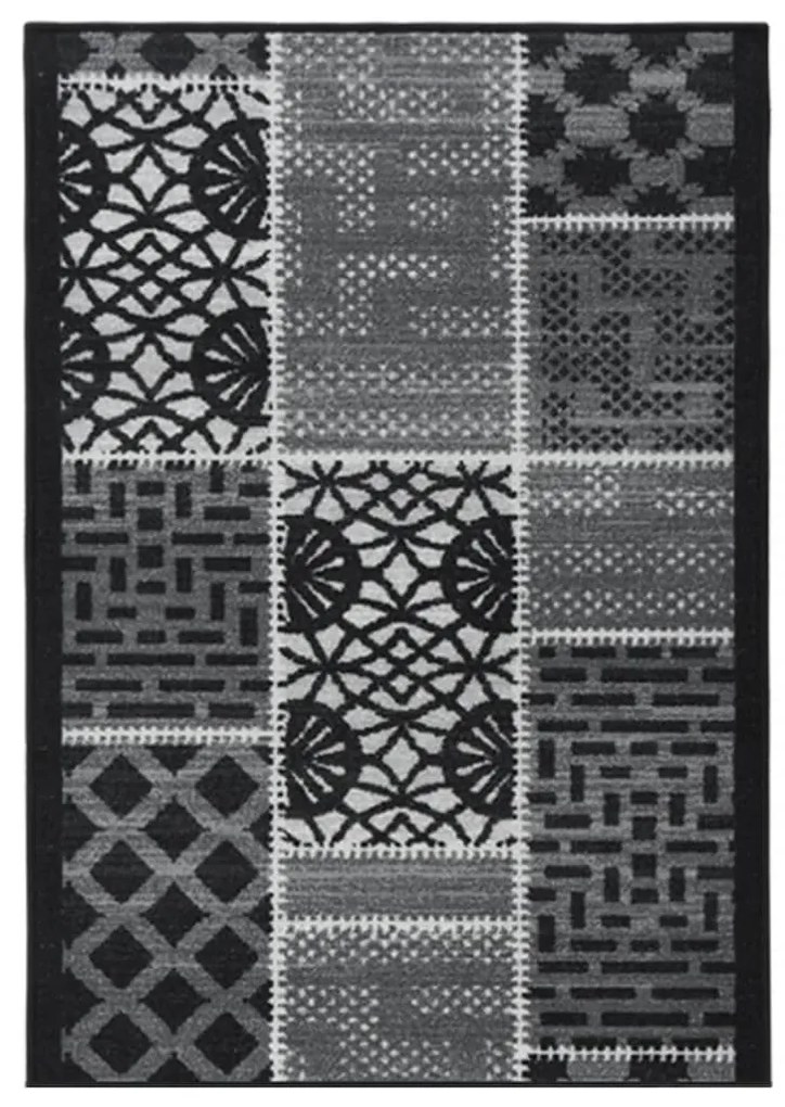 Covor traversa, negru, 80x150 cm negru si gri, 80 x 150 cm