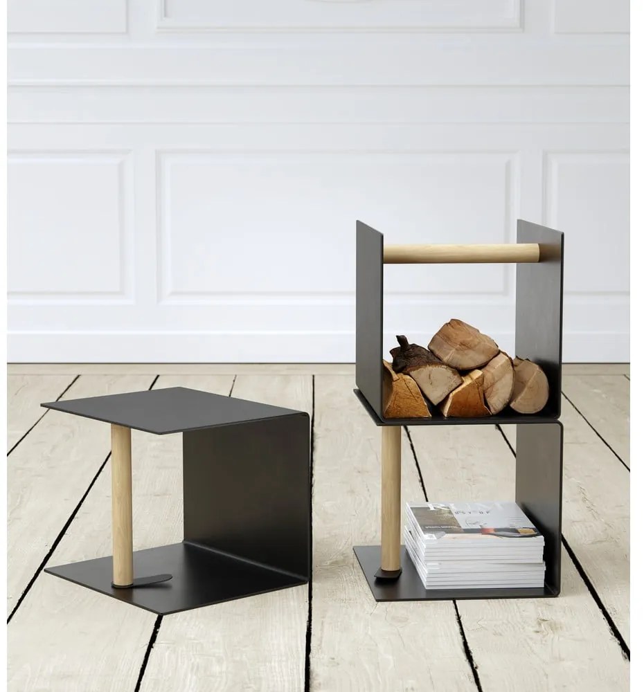 Cutie de depozitare neagră din metal și din piele ecologică decorativă 32x38x31 cm Bull – LIND DNA