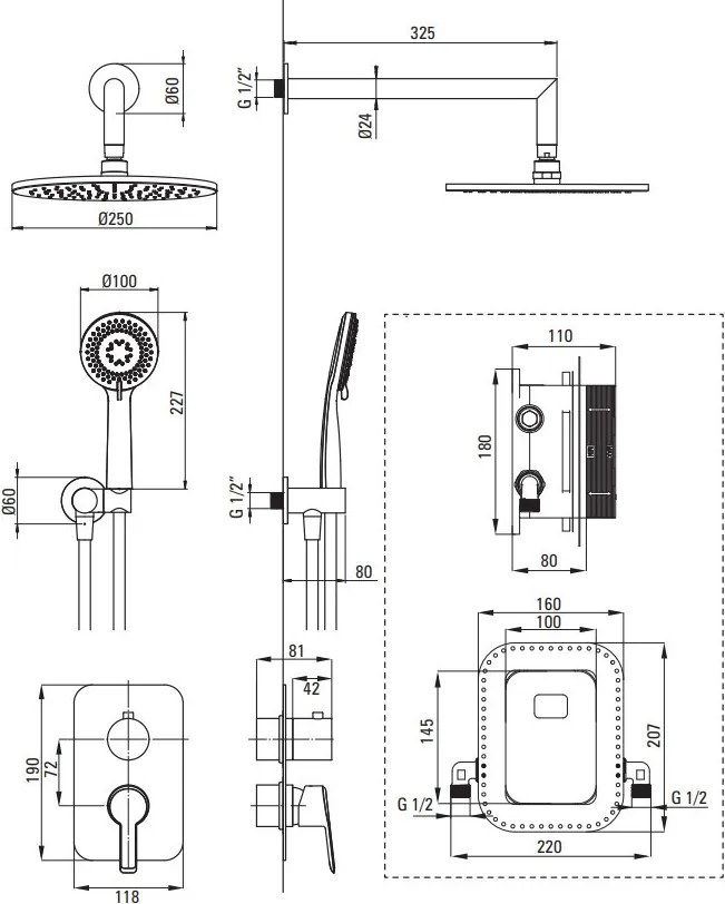 ARNIKA Set de dus BXYZ0QAM Finisaj: crom
