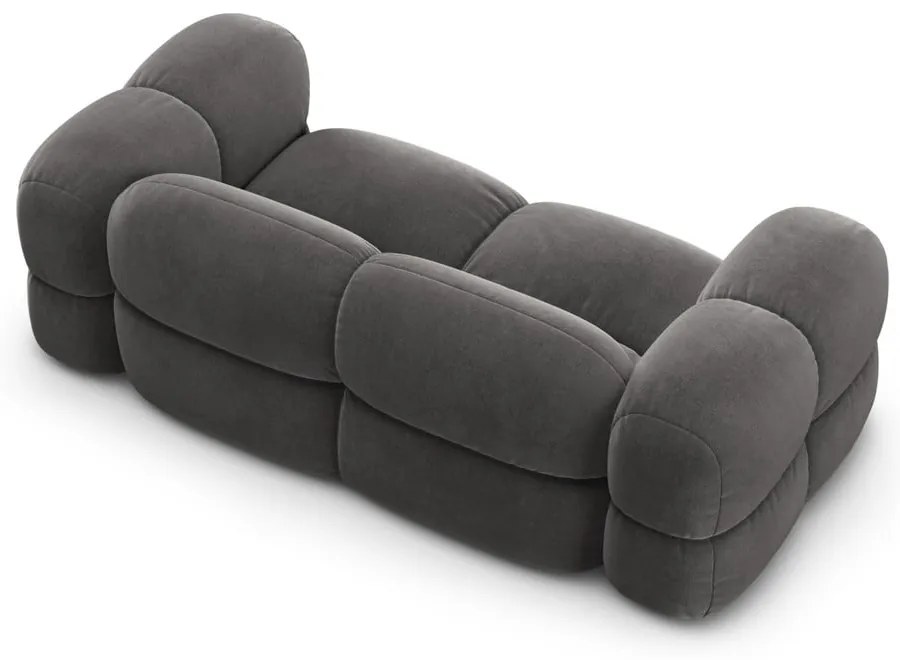 Canapea gri cu tapițerie din catifea 210 cm Loretto – Cosmopolitan Design