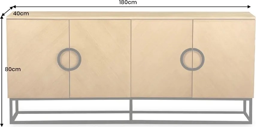 Comoda GRANDEZZA 180cm stejar natural