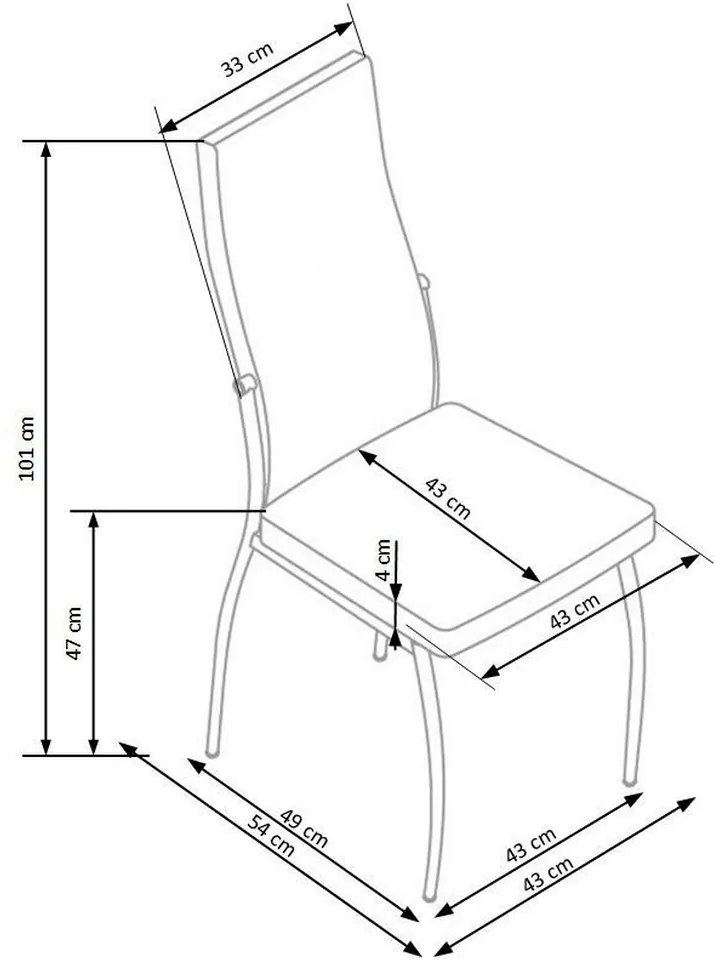 Scaun de bucaterie Emile, gri/argintiu