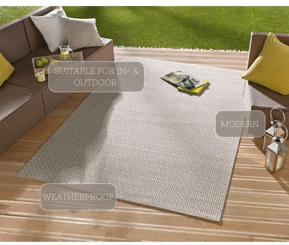 Covor de exterior NORTHRUGS Meadow, 160 x 230, gri