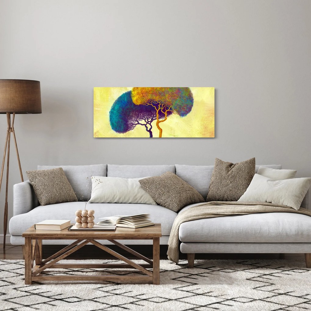 Tablou - Copaci în deal (120x50 cm)