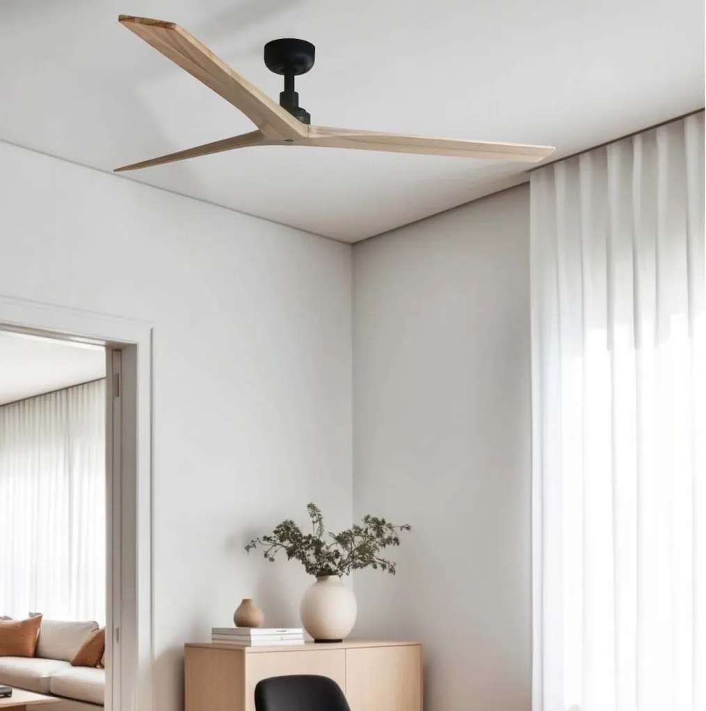 Ventilator smart sistem TUYA si telecomanda KLIM L 150cm, negru/ pin