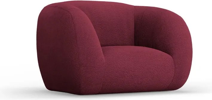 Fotoliu burgundy cu tapițerie din stofă bouclé Essen – Cosmopolitan Design