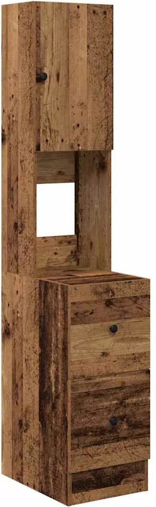 vidaXL Bufet de bucătărie cu sertar cu ușă Lemn vechi 32 x 50 x 180 cm