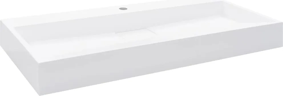 vidaXL Chiuvetă, alb, 100x46x11cm, conglomerat turnat mineral/marmură