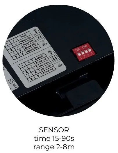 Plafoniera LED CCT, Protectie IP44, Senzor de miscare, PANDINO 40cm negru