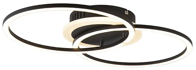 Plafoniera de design neagră cu LED inclus, cu 3 trepte de dimmer - Veni