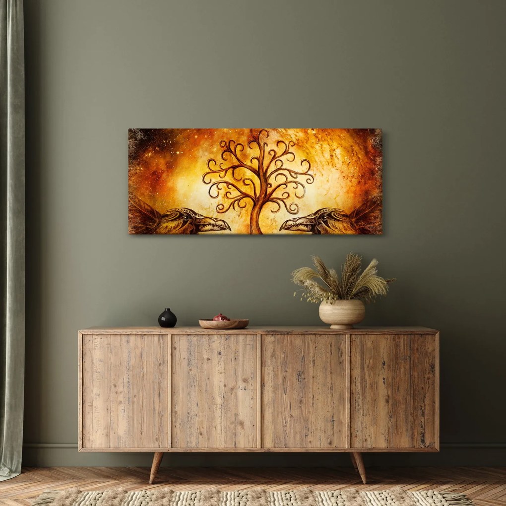 Tablou natural abstract cu copac (120x50 cm)