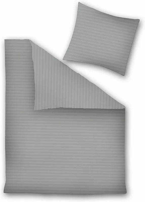 Lenjerie pentru pat din micropercal DecoKing, 135 x 200 cm, gri