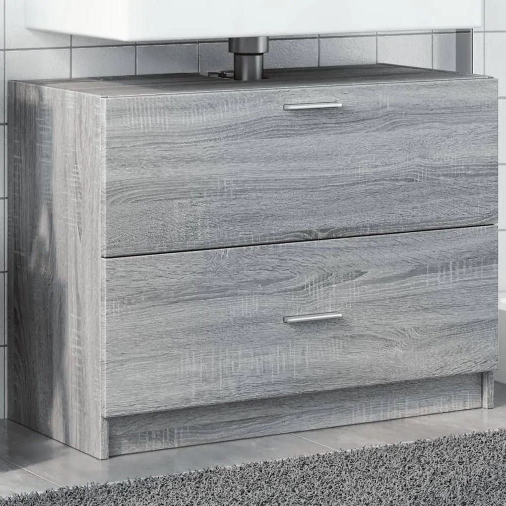 vidaXL Dulap de chiuvetă, gri sonoma, 78x37x59 cm, lemn prelucrat