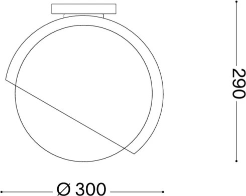 Ideal Lux - Plafonieră BLOOM 1xE27/42W/230V, Ø 30 cm, neagră