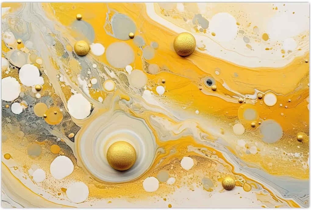 Tablou - fundal abstract cu decor de aur (90x60 cm)