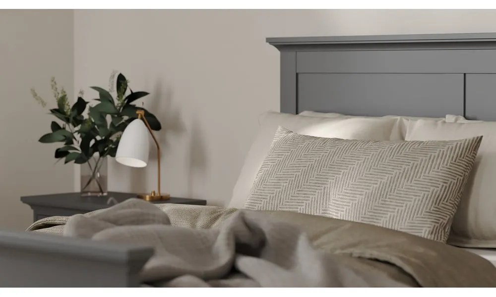 Pat matrimonial gri 140x200 cm Paris – Tvilum