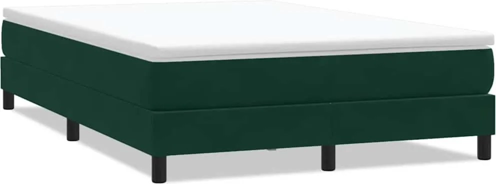 vidaXL Pat cu arcuri fără saltea verde închis 160x210 cm catifea