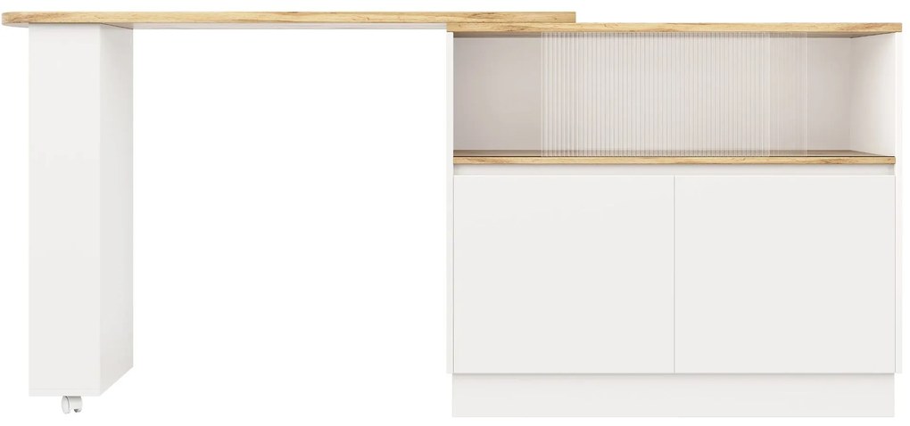 360° Masă de bar rotativă, Alb | Aosom Romania