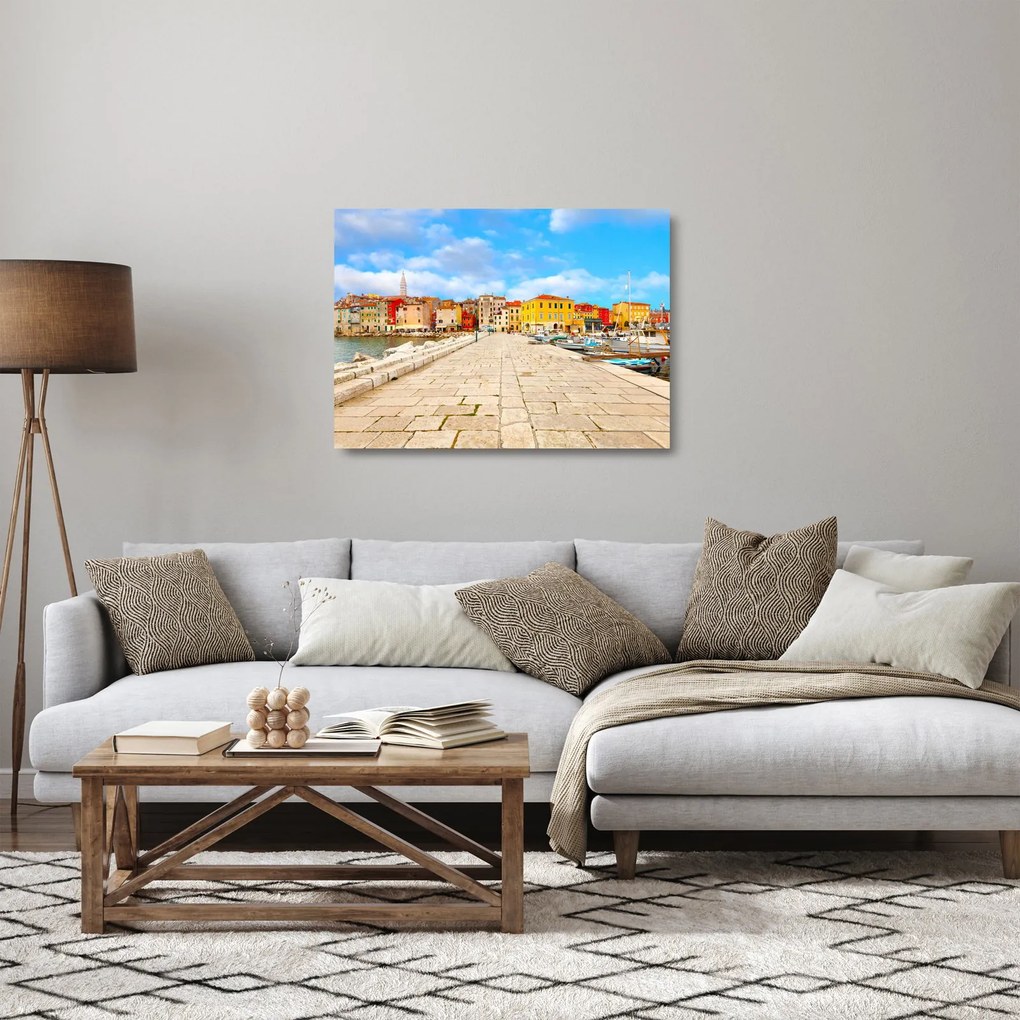 Tablou pe sticlă - Orașul Istrian vechi Poreč, Croația (70x50 cm)