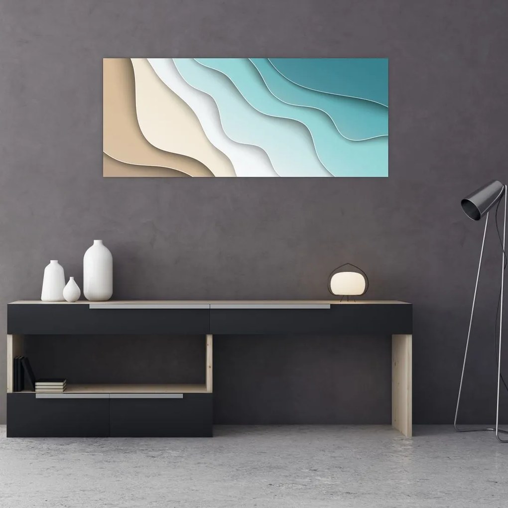 Tablou abstract cu plaja mării (120x50 cm)