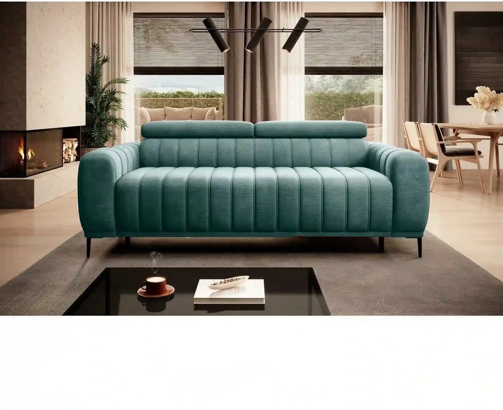 Canapea extensibila pat dublu GANDI 160, stofa catifelata verde menta