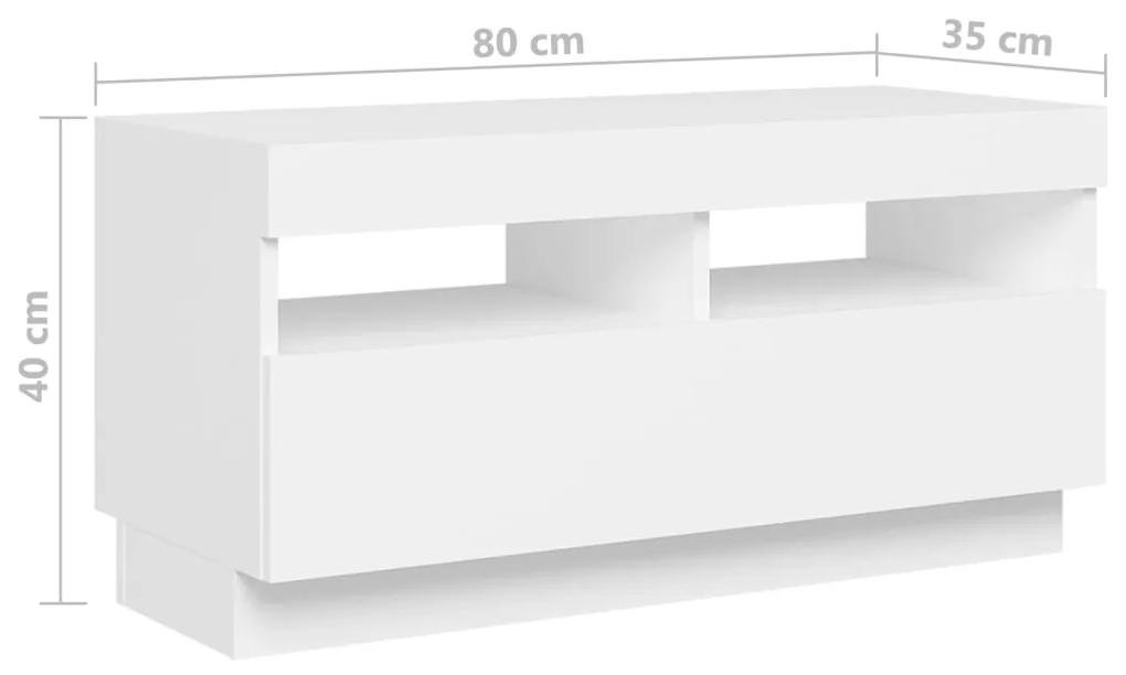 Comoda TV cu lumini LED, alb, 180x35x40 cm 1, Alb