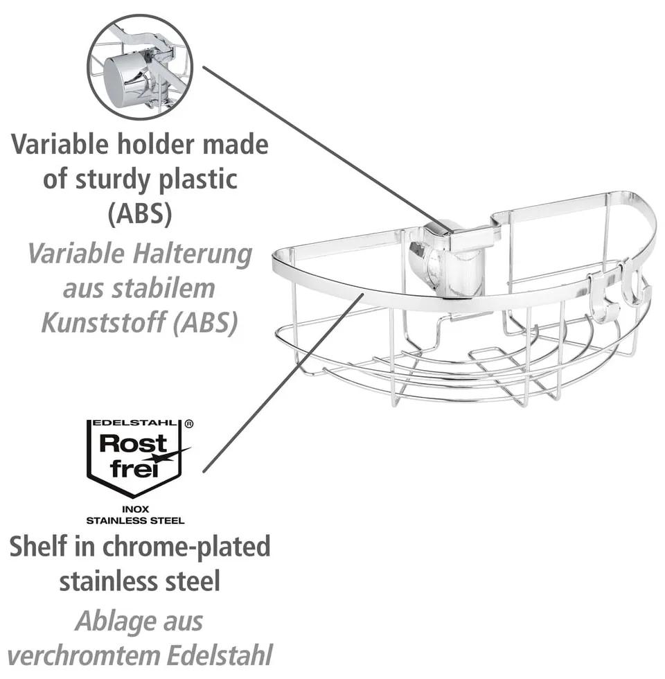 Raft pentru baie argintiu autoadeziv din oțel inoxidabil Floresta – Wenko
