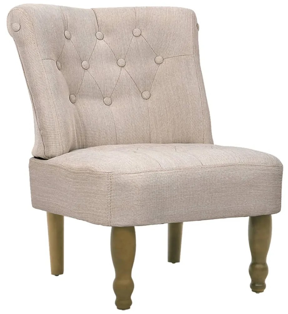240286 vidaXL Scaun în stil franțuzesc, crem, material textil
