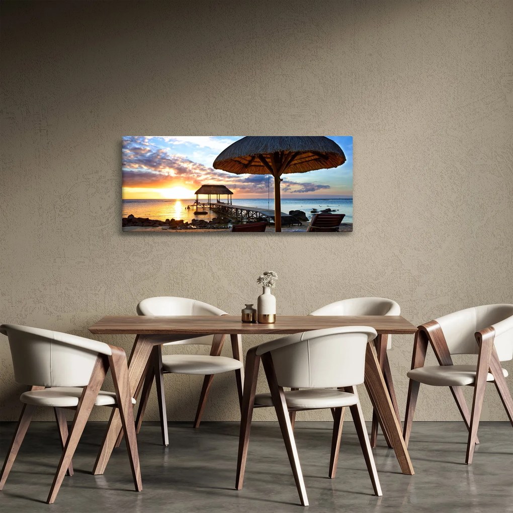 Tablou - Apus de soare în Mauritius (120x50 cm)