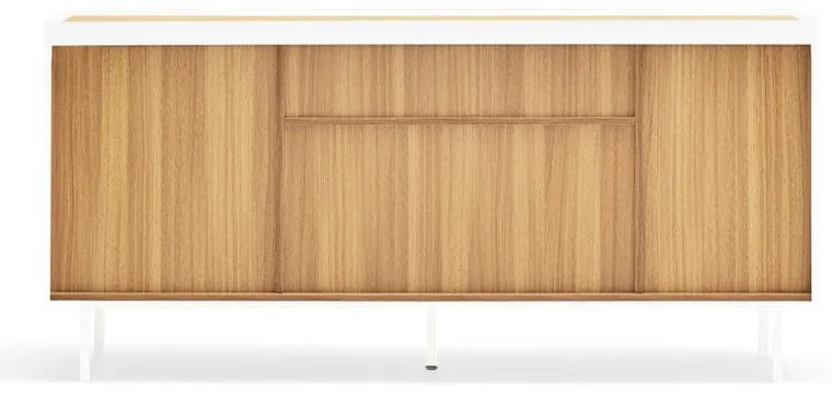 Comodă albă/în culoare naturală joasă cu aspect de lemn de stejar 165x78 cm Arista – Teulat