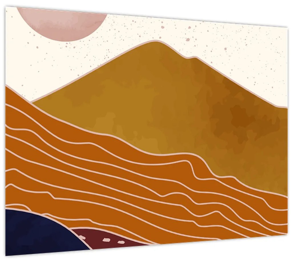 Tablou pe sticlă - Apus de soare (70x50 cm)