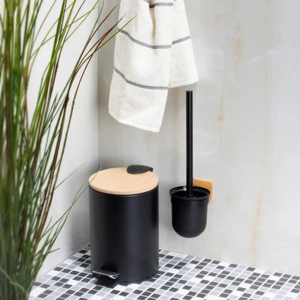 Cos de gunoi cu pedala 3L, negru, Scandic