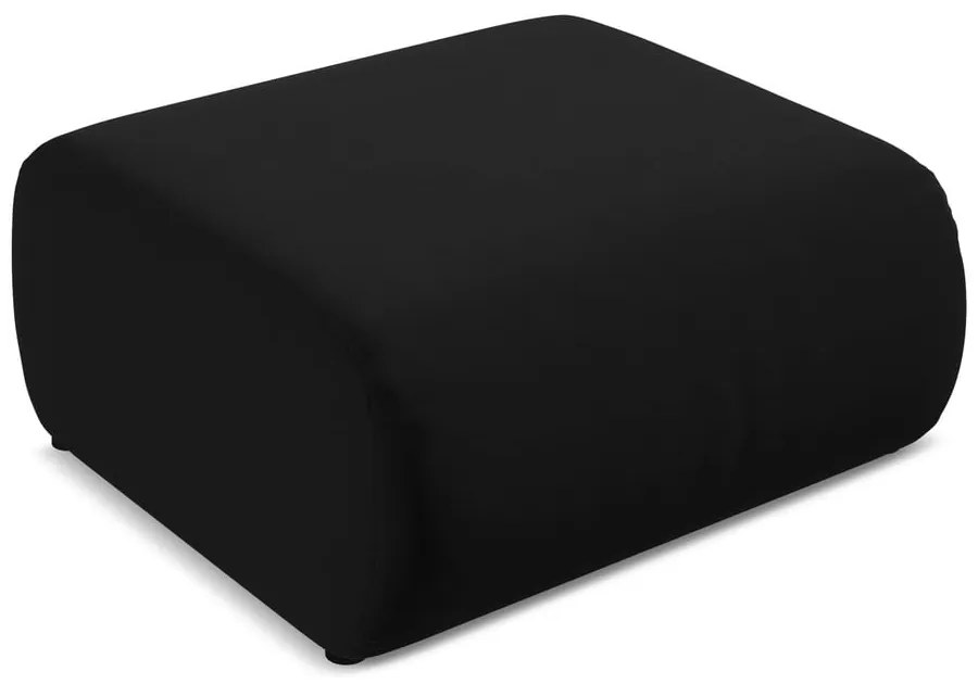 Taburet negru cu tapițerie din catifea Ekahi – Makamii